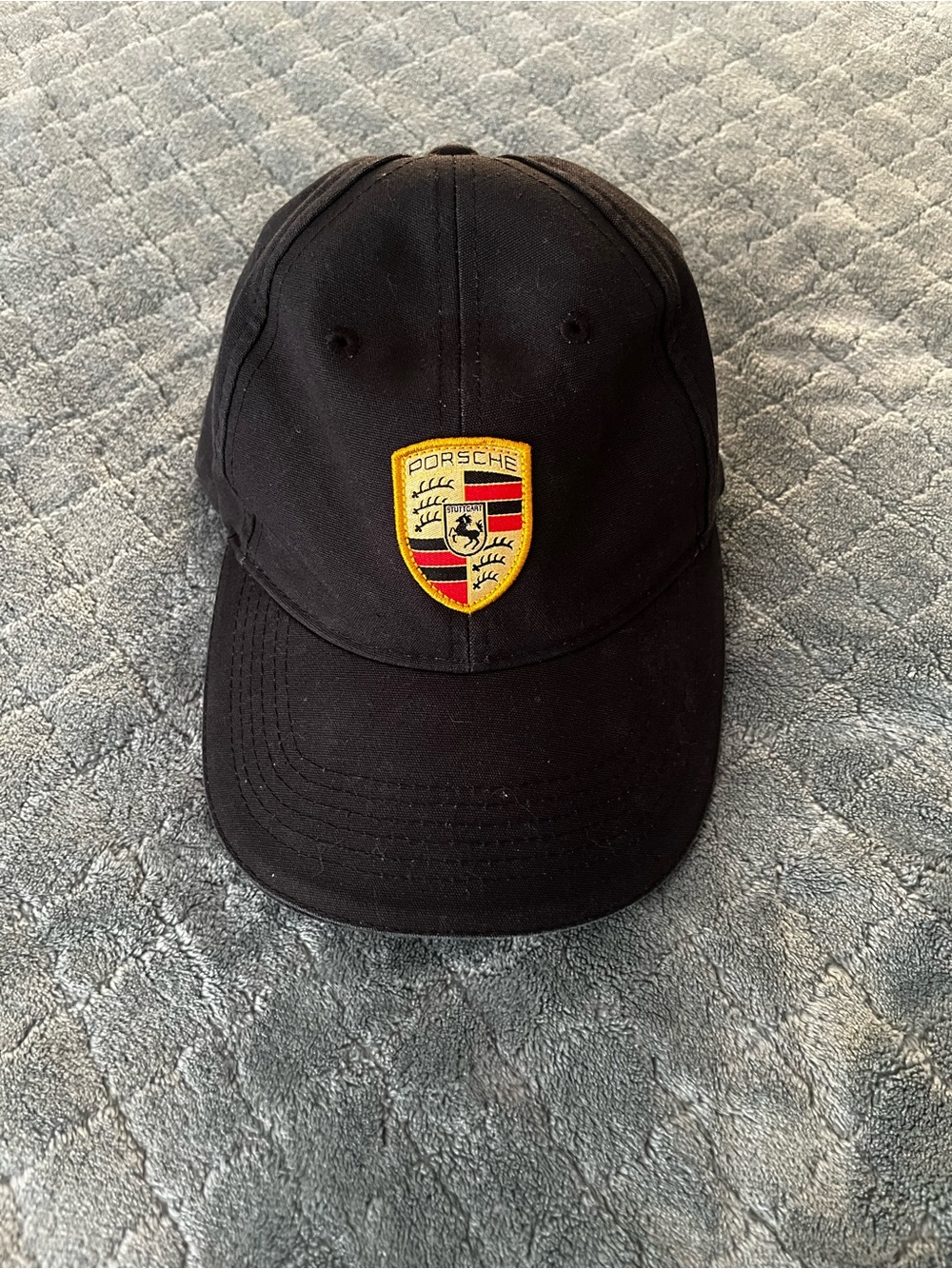 Porsche Design Black Baseball Cap with Yellow & Red Crest